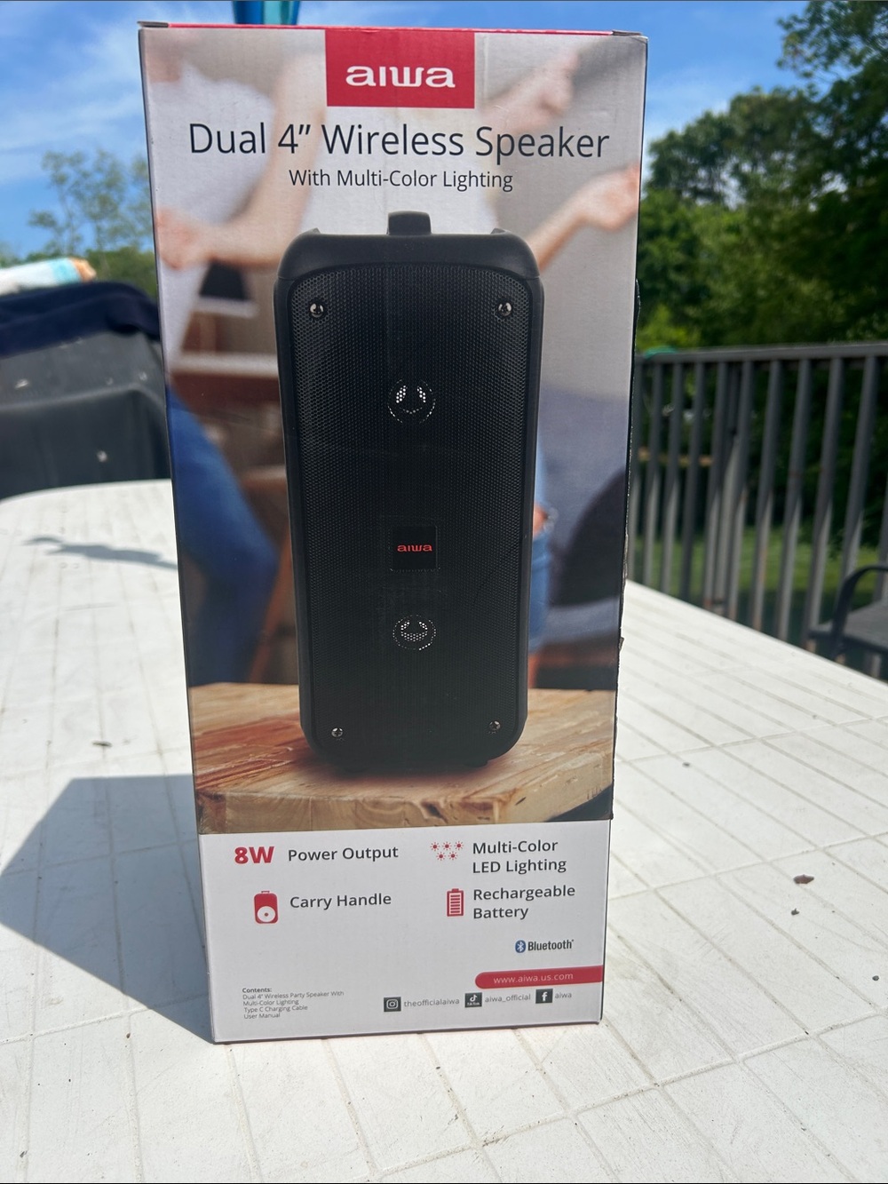 NWT Black Dual 4" Wireless Speaker with Multi-Color Lighting